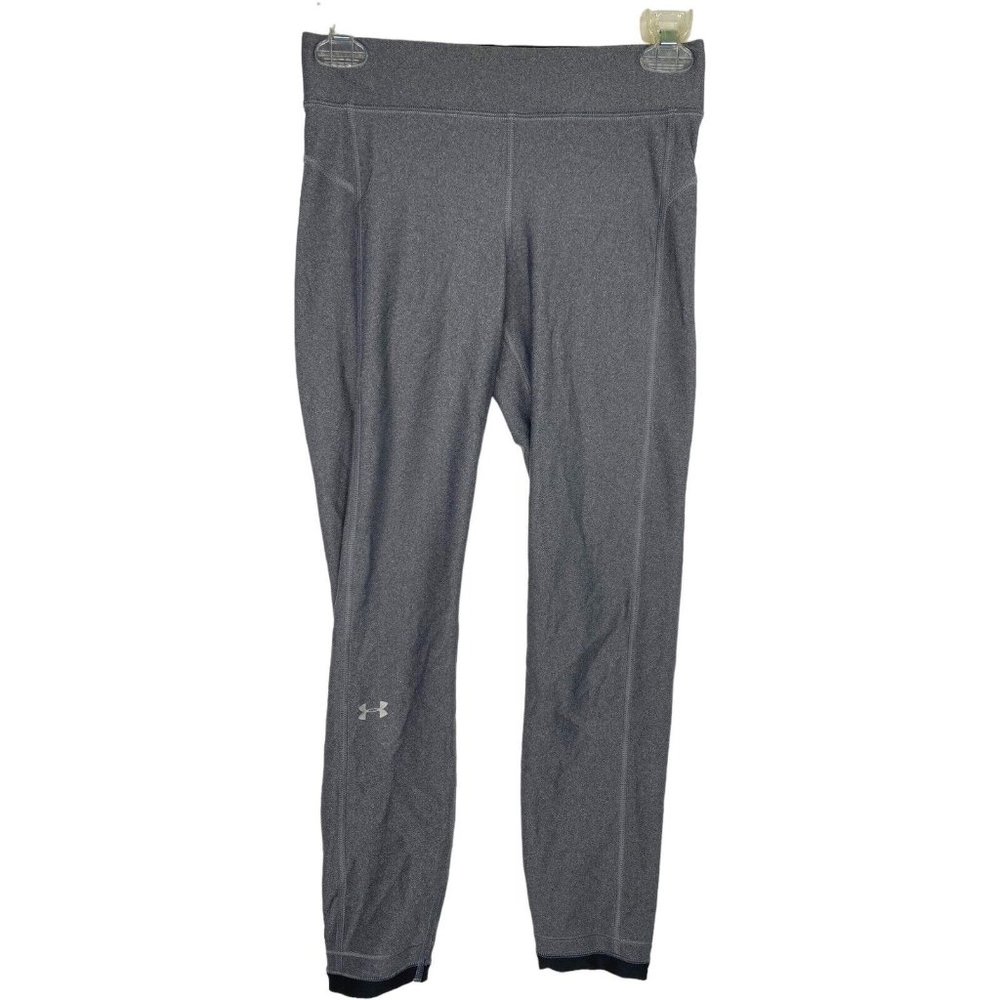 Under Armour Womens Size Small Gray HeatGear Logo Compression Ankle Leggings